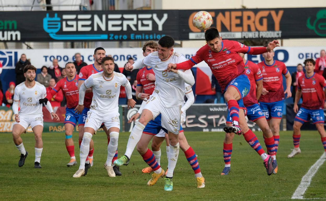 Imagen del partido del Real Murcia contra el Calahorra