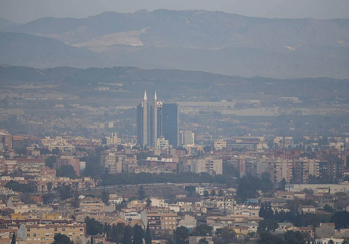 Panorámica de la ciudad de Murcia, la semana pasada.