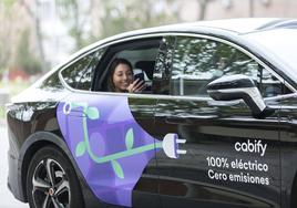 Uno de los coches eléctricos de la flota de Cabify.