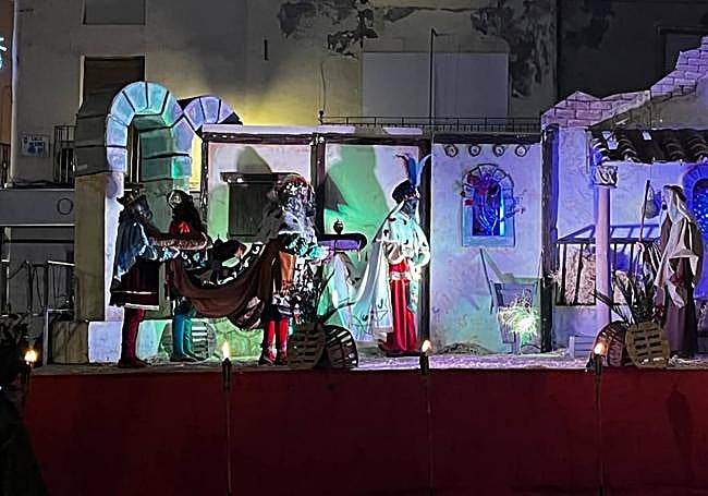 Representación en Cieza, al final de la Gran Cabalgata de Reyes Magos.