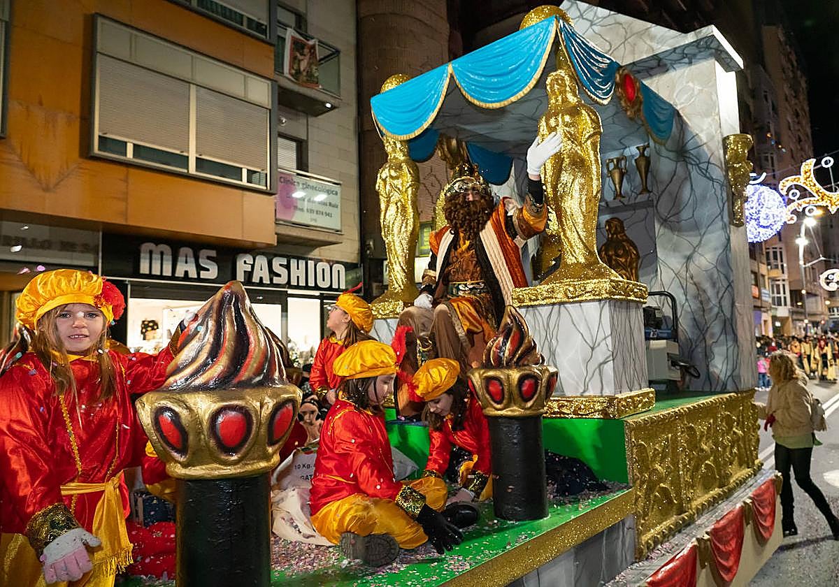 Cabalgata de Reyes Magos en Lorca, este viernes.