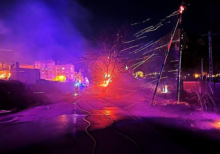 Zona afectada por el fuego, en Cieza.