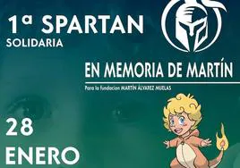 Cartel de la carrera solidaria 'Spartan' a favor de la Fundación Martín Álvarez Muelas.