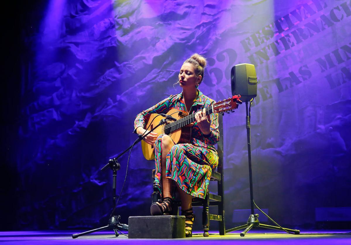 La guitarrista Mercedes Luján en la pasada edición del Festival Internacional del Cante de las Minas en La Unión.