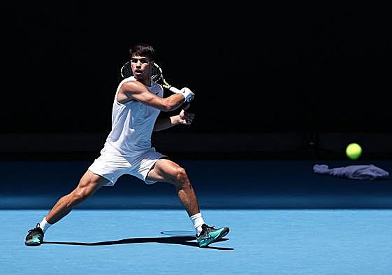 Carlos Alcaraz ultima su preparación, esta semana en la John Cain Arena.