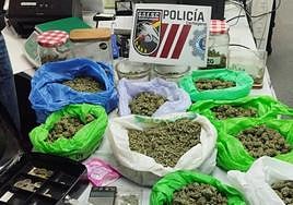 Marihuana incautada por la Policía Local de Cartagena.