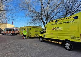 Puesto médico avanzado instalado en la explanada del Castillo de Caravaca.