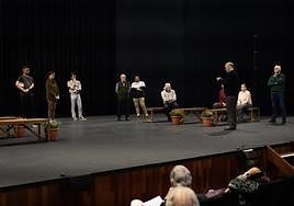 Ensayos de la obra 'Nuestra ciudad. Murcia 1933', con César Oliva.