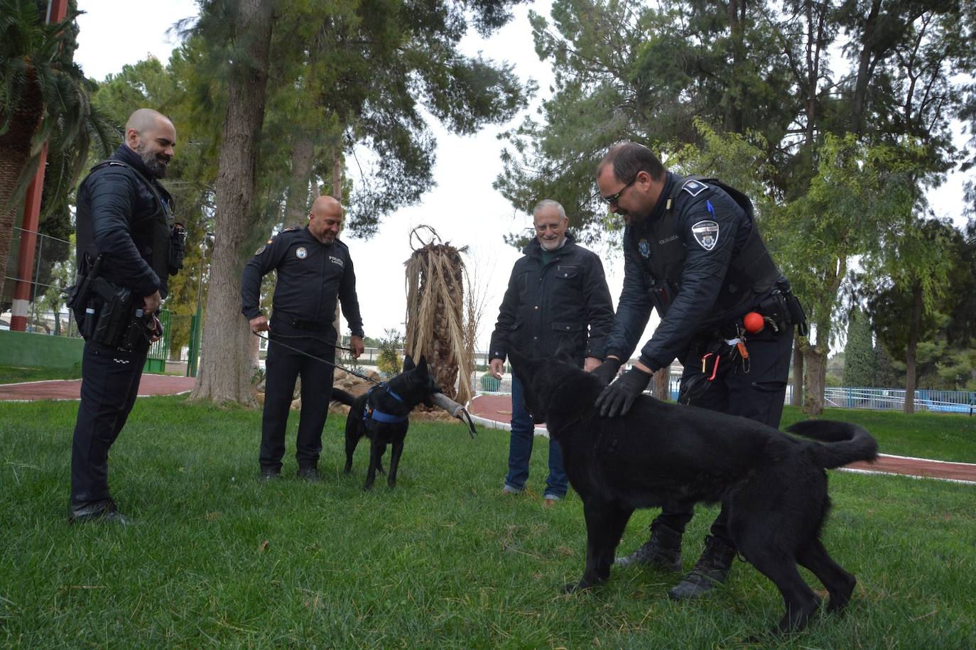 Entrenamiento de las unidades caninas de la Región en Cieza, en imágenes
