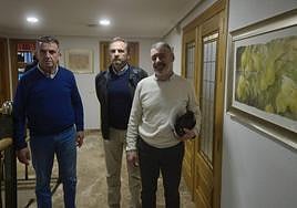 José Miguel Marín (COAG), Alfonso Gálvez (Asaja) y Marcos Alarcón (UPA), este martes.