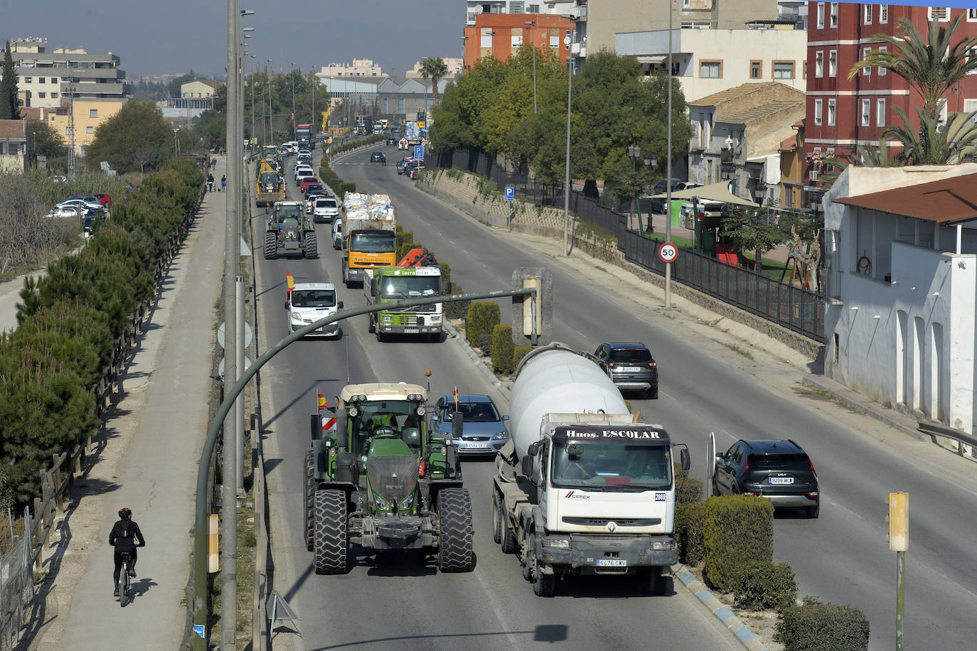 Las protestas de los agricultores llegan a Murcia el 21-F, en imágenes