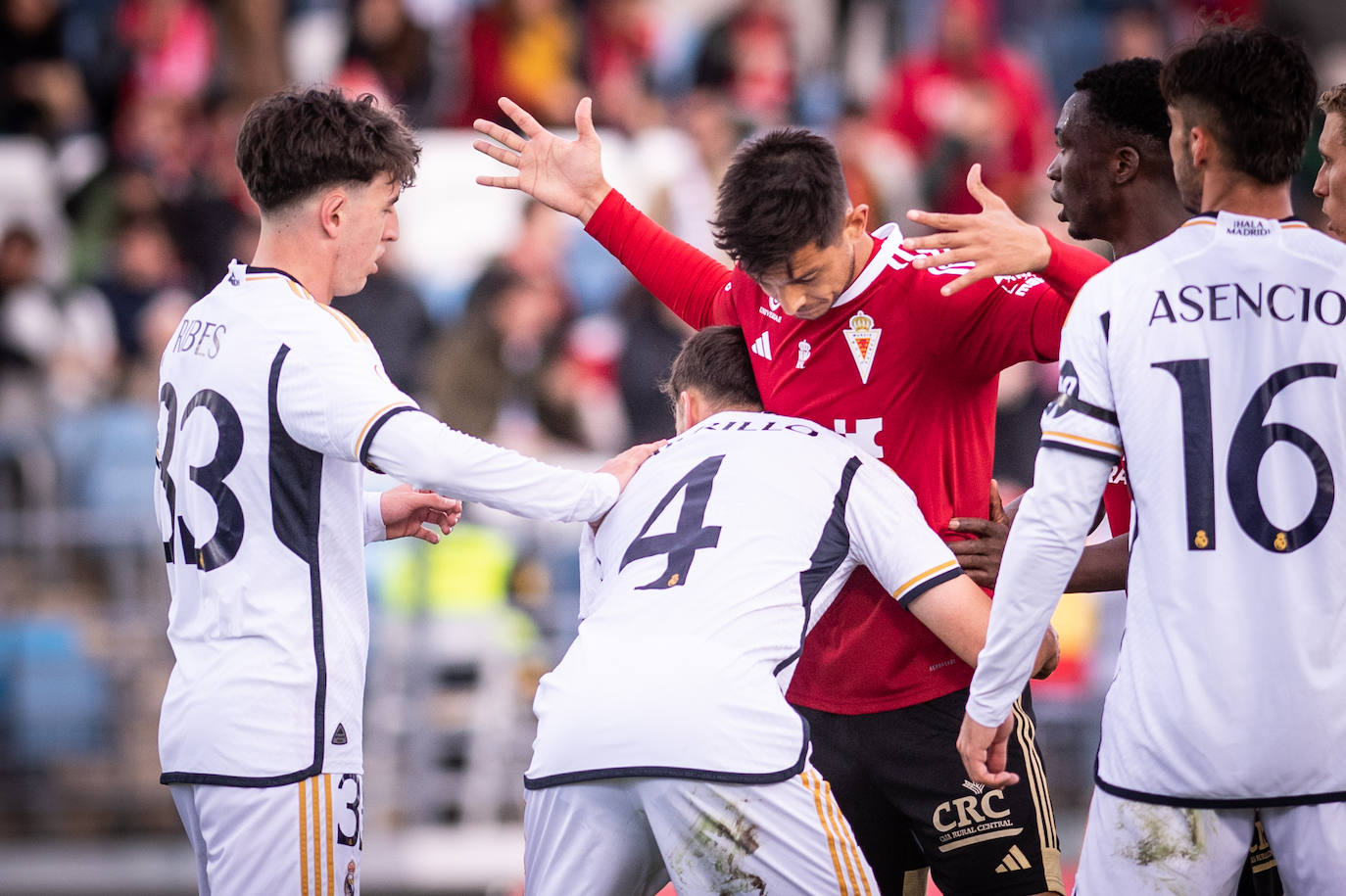 El partido del Real Murcia contra el Real Madrid Castilla, en imágenes