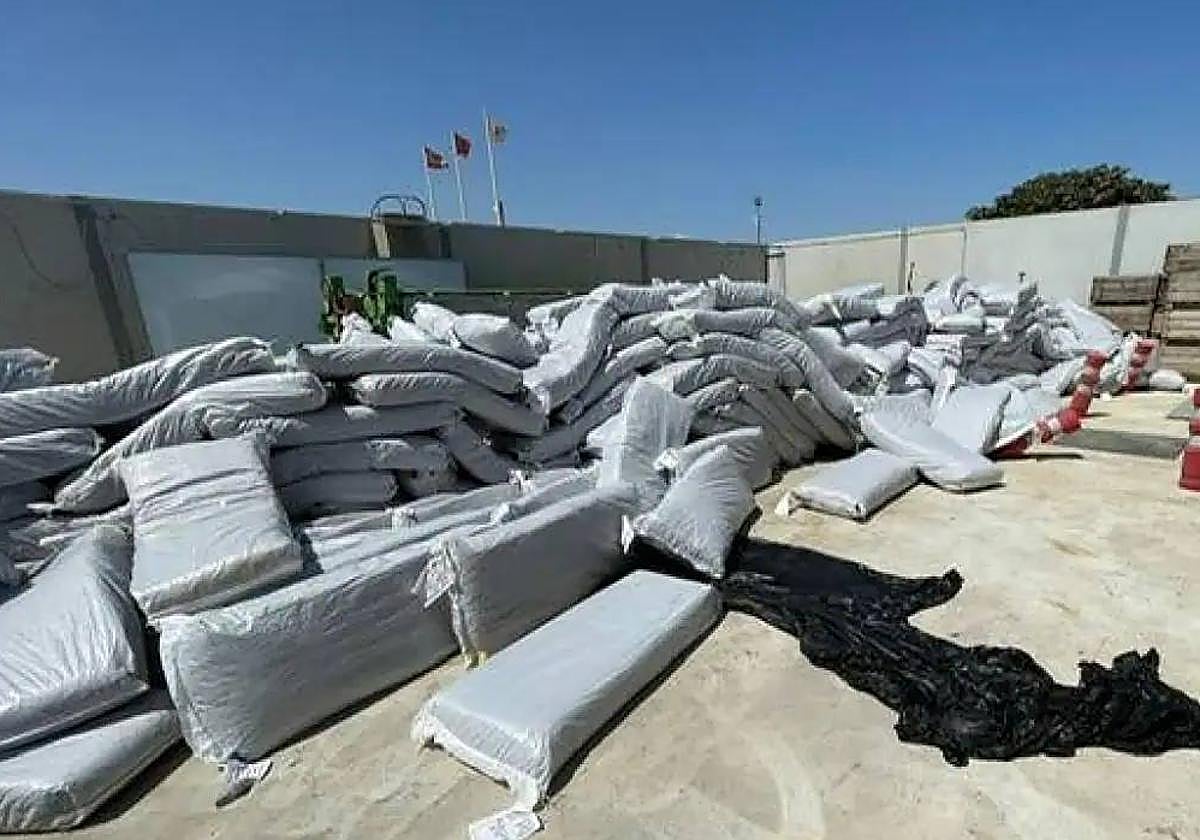 Sacos de pimientos, en Valladolises, en 2021. Imagen del sumario judicial.