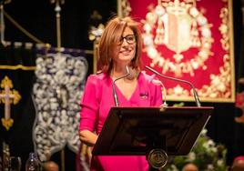 La exalcaldesa Mónica Lorente, durante la glosa de su pregón.