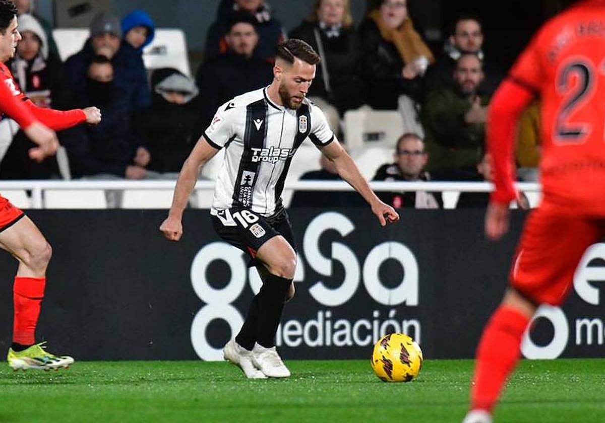 Iván Calero, en el partido contra el Racing Club Ferrol.