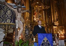 Juan Esteban Piernas durante el Pregón en la parroquia de El Salvador.