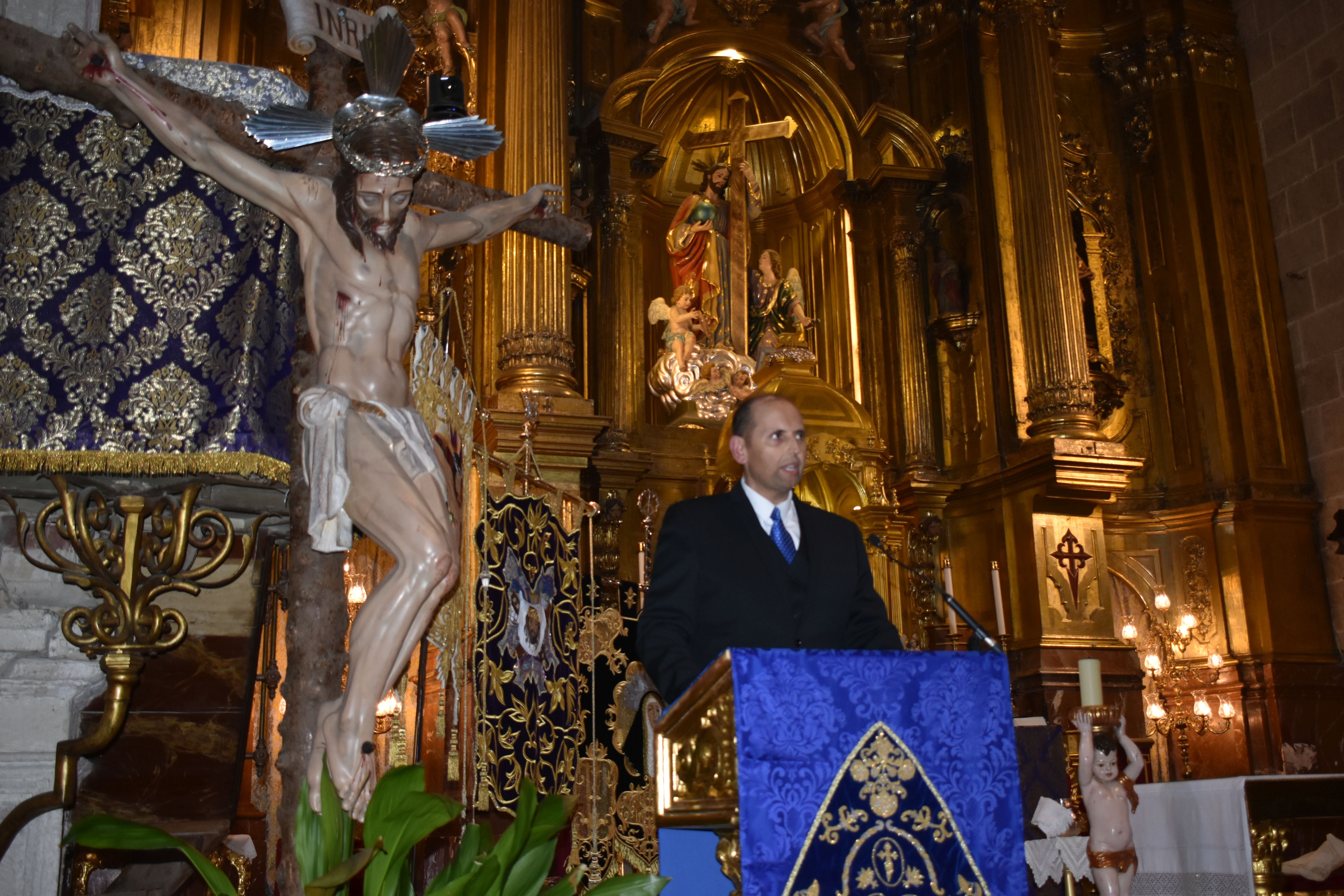 Juan Esteban Piernas durante el Pregón en la parroquia de El Salvador.
