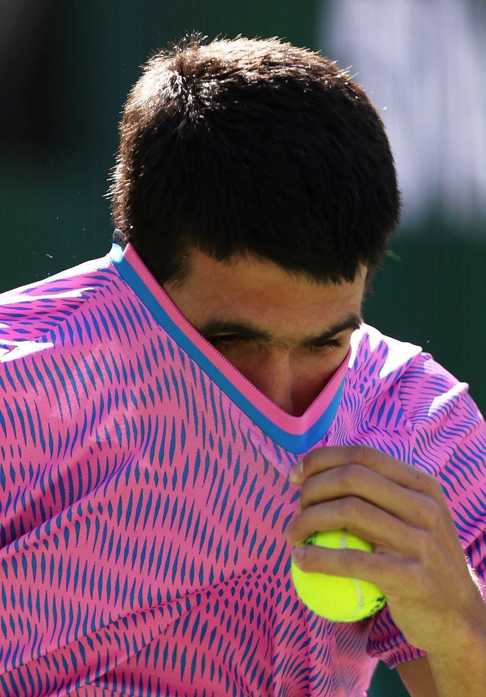 La victoria de Carlos Alcaraz ante Zverev tras la invasión de abejas en Indian Wells, en imágenes