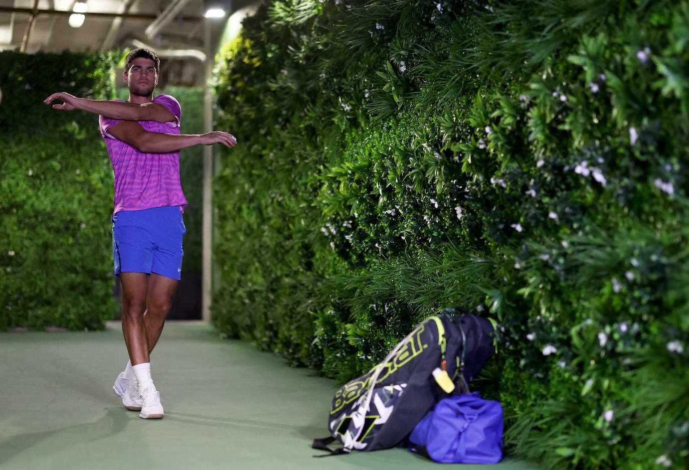 La victoria de Carlos Alcaraz ante Zverev tras la invasión de abejas en Indian Wells, en imágenes