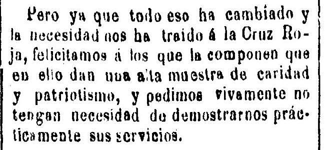 Así contaba 'La Paz de Murcia' la fundación de la Cruz Roja en la provincia en 1873.