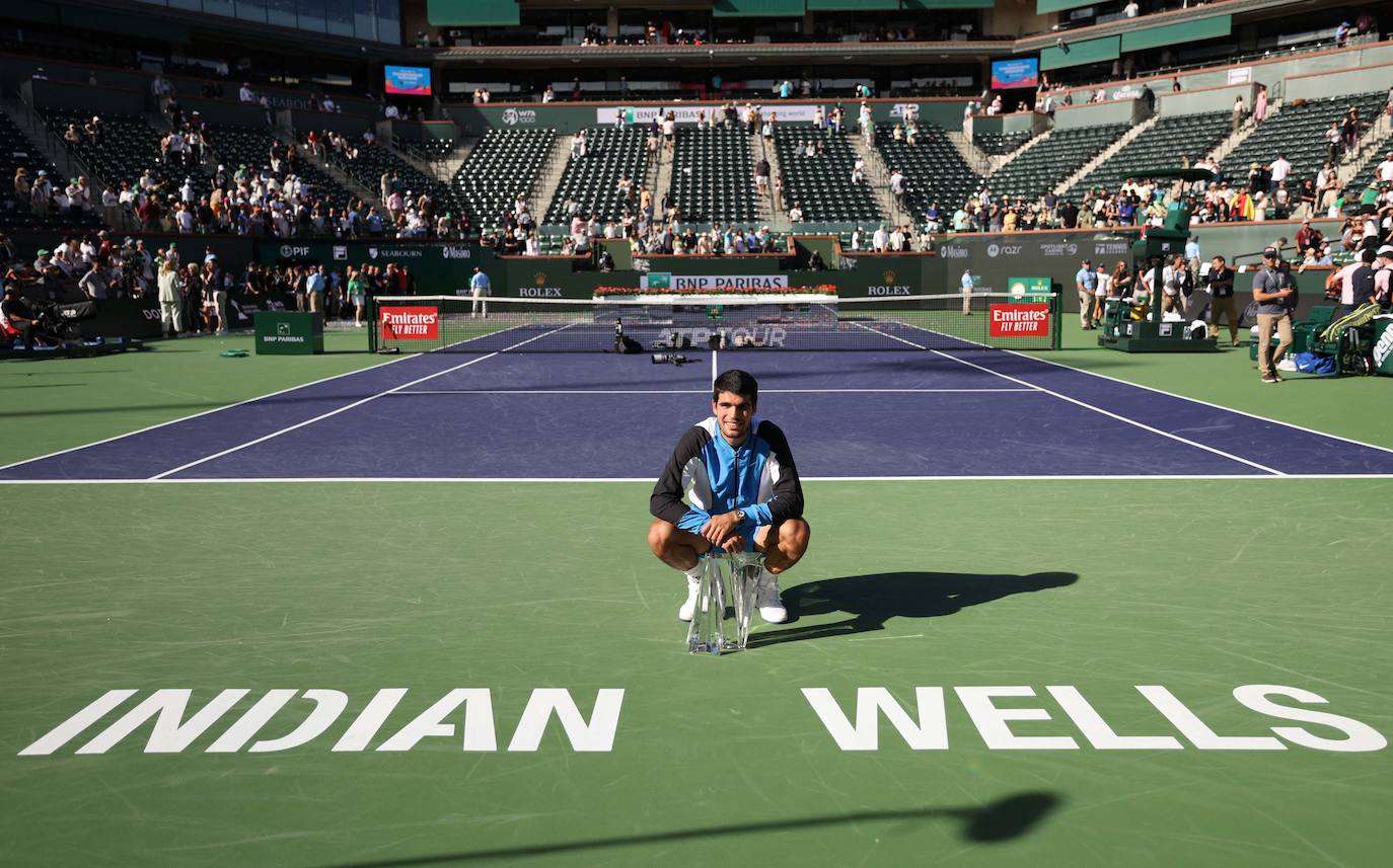 Las imágenes de la final de Indian Wells entre Carlos Alcaraz y Daniil Medvedev