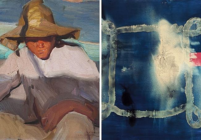 'Niño en la playa. Sol poniente' (1907), de Joaquín Sorolla. 'Pour Olivier Messiaen 4', obra de 1989 de José Manuel Broto.