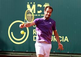 Richard Gasquet, ayer en acción en el Challenger Murcia.