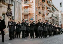La banda de tambores y cornetas, en su regreso a las procesiones de Abarán.