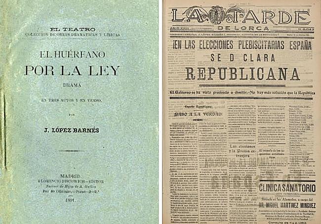'El huérfano. Por la ley', obra de Barnés. Ejemplar de 'La Tarde de Lorca'.