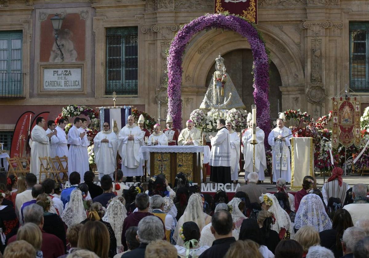 Un momento de la misa celebrada este martes en honor a la Virgen de la Fuensanta.