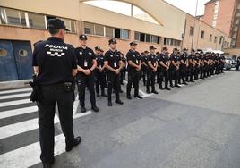 Agentes de la Policía Local de Murcia, durante un acto.