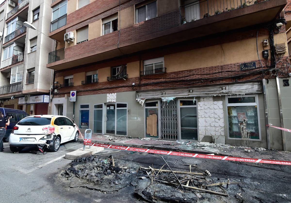 Zona afectada por el fuego, tras el incendio.