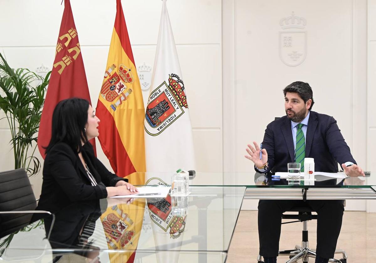 Remedios Lajara y Fernando López Miras, este miércoles.