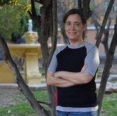 La científica María Jiménez Movilla, ayer, en un jardín de Murcia.