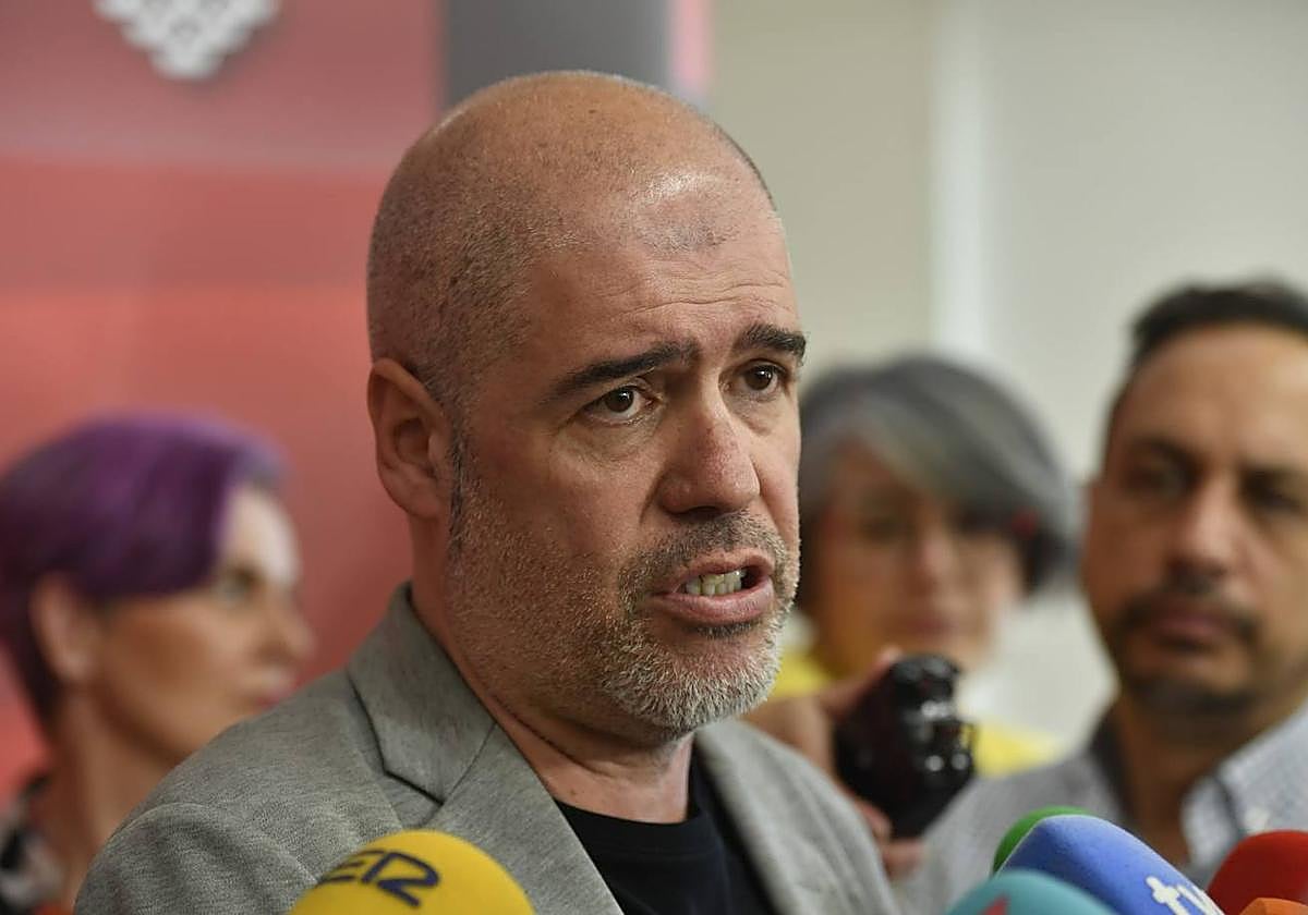 El secretario general de CC OO, Unai Sordo, este miércoles en Murcia.