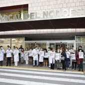 Protesta por el déficit de médicos en el Hospital del Noroeste, durante la pandemia.