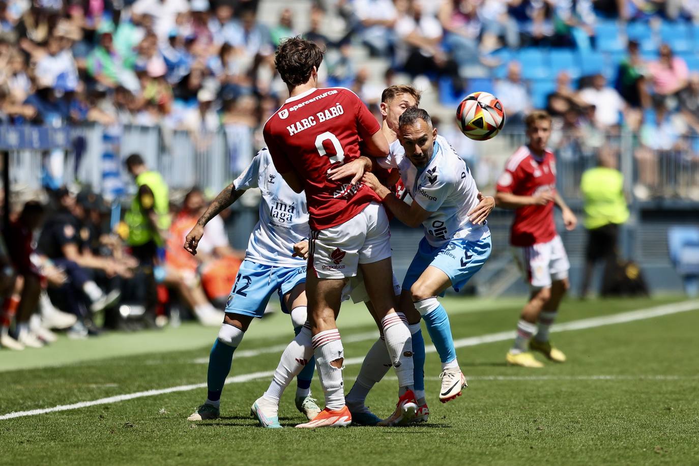 El empate del Real Murcia frente al Málaga, en imágenes