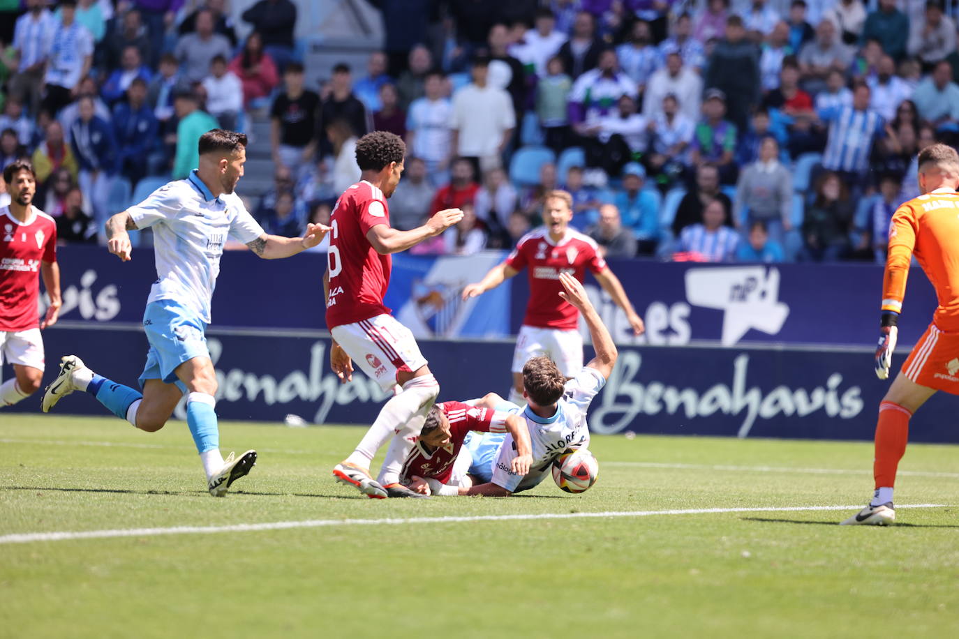 El empate del Real Murcia frente al Málaga, en imágenes