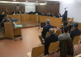 Los acusados, el pasado febrero, en el juicio ante la Audiencia Provincial, en Cartagena