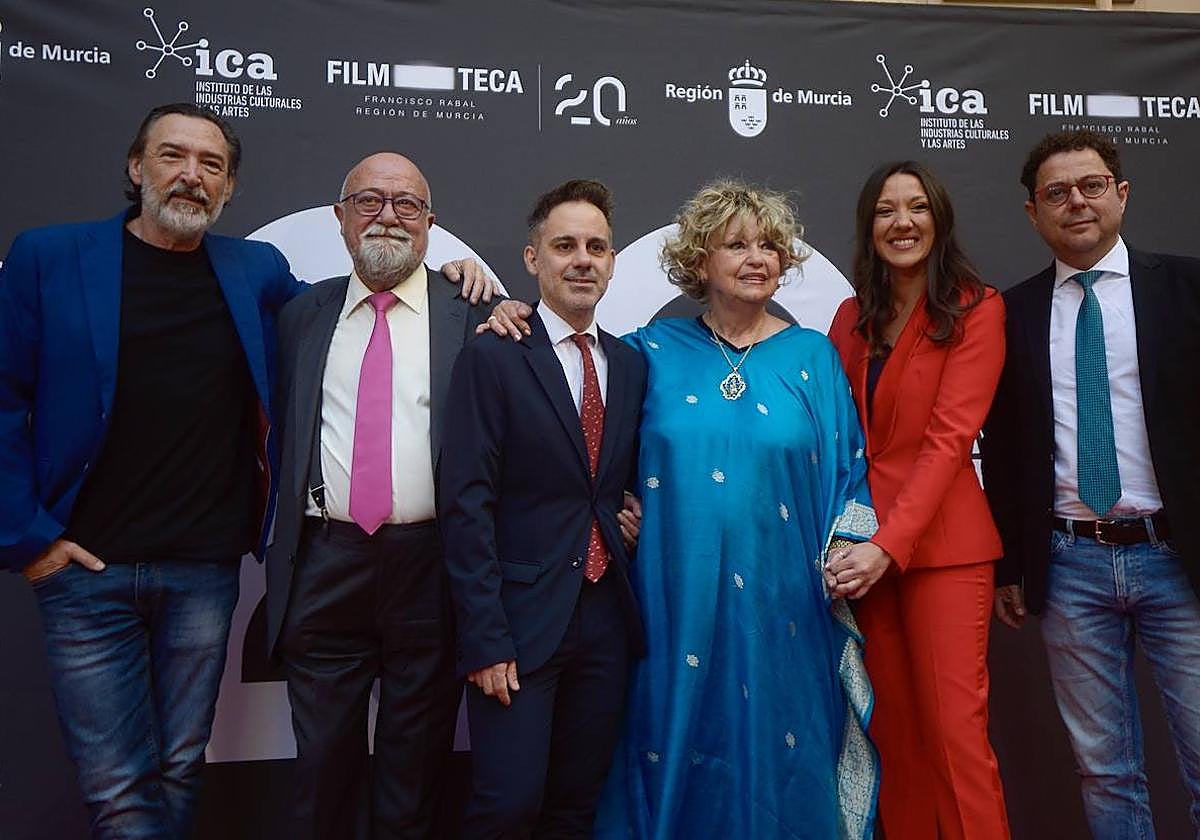 Ángel Cruz, Manuel Cebrián, Benito Rabal, Ginés García Millán, Mary Paz Pondal y Joaquín Cánovas, este sábado.