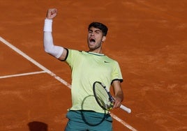 Las imágenes del partido entre Alcaraz y Struff en el Mutua Madrid Open