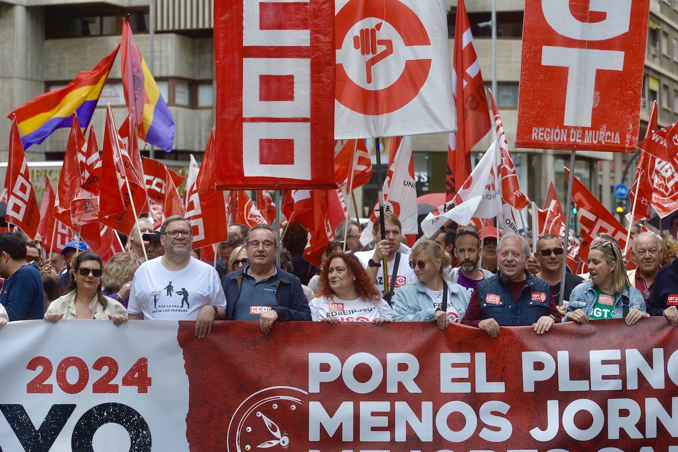 Manifestación del 1 de Mayo del 2024 en Murcia, en imágenes