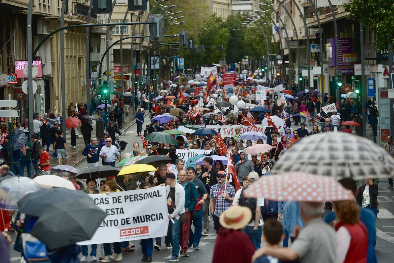 Manifestación del 1 de Mayo del 2024 en Murcia, en imágenes