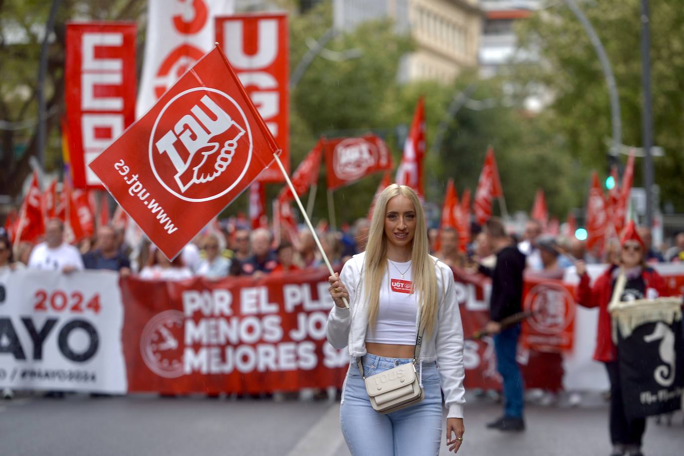 Manifestación del 1 de Mayo del 2024 en Murcia, en imágenes