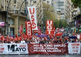 Manifestación del 1 de Mayo del 2024 en Murcia, en imágenes