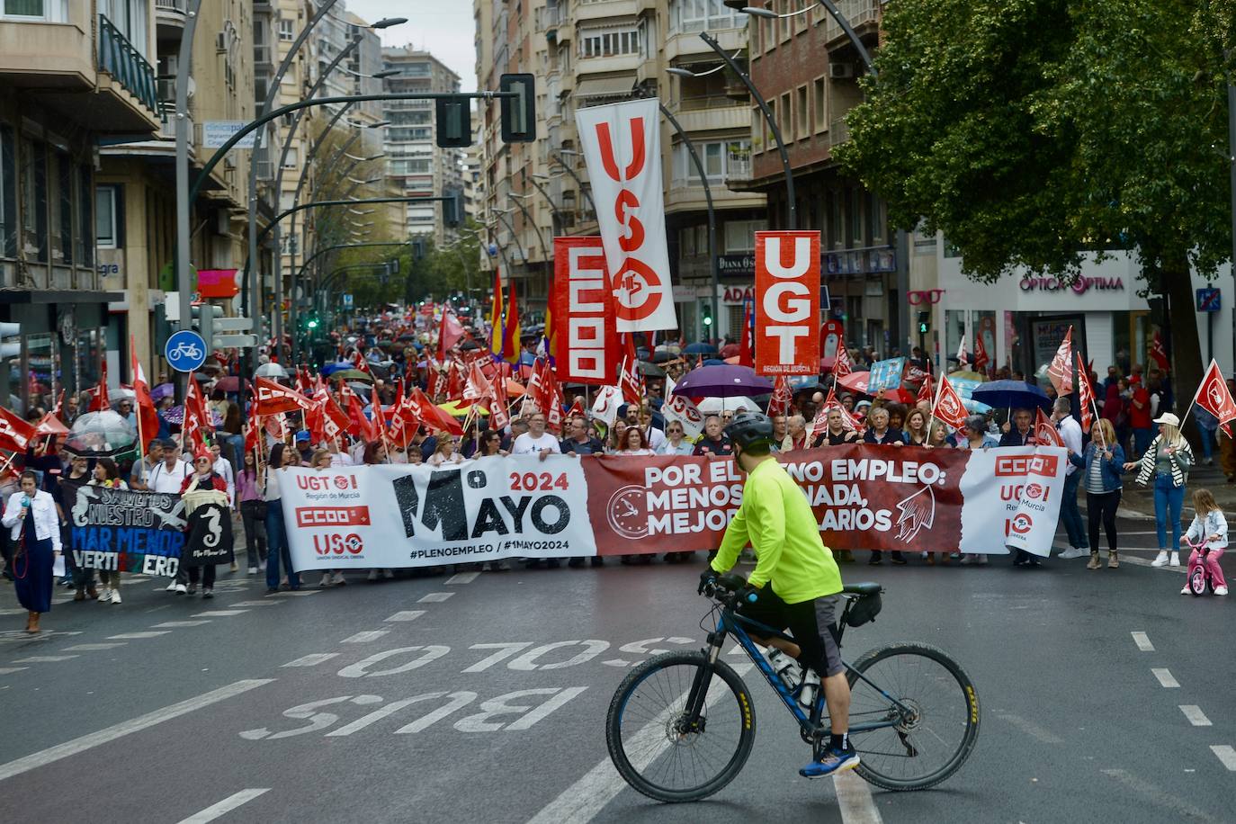 Manifestación del 1 de Mayo del 2024 en Murcia, en imágenes