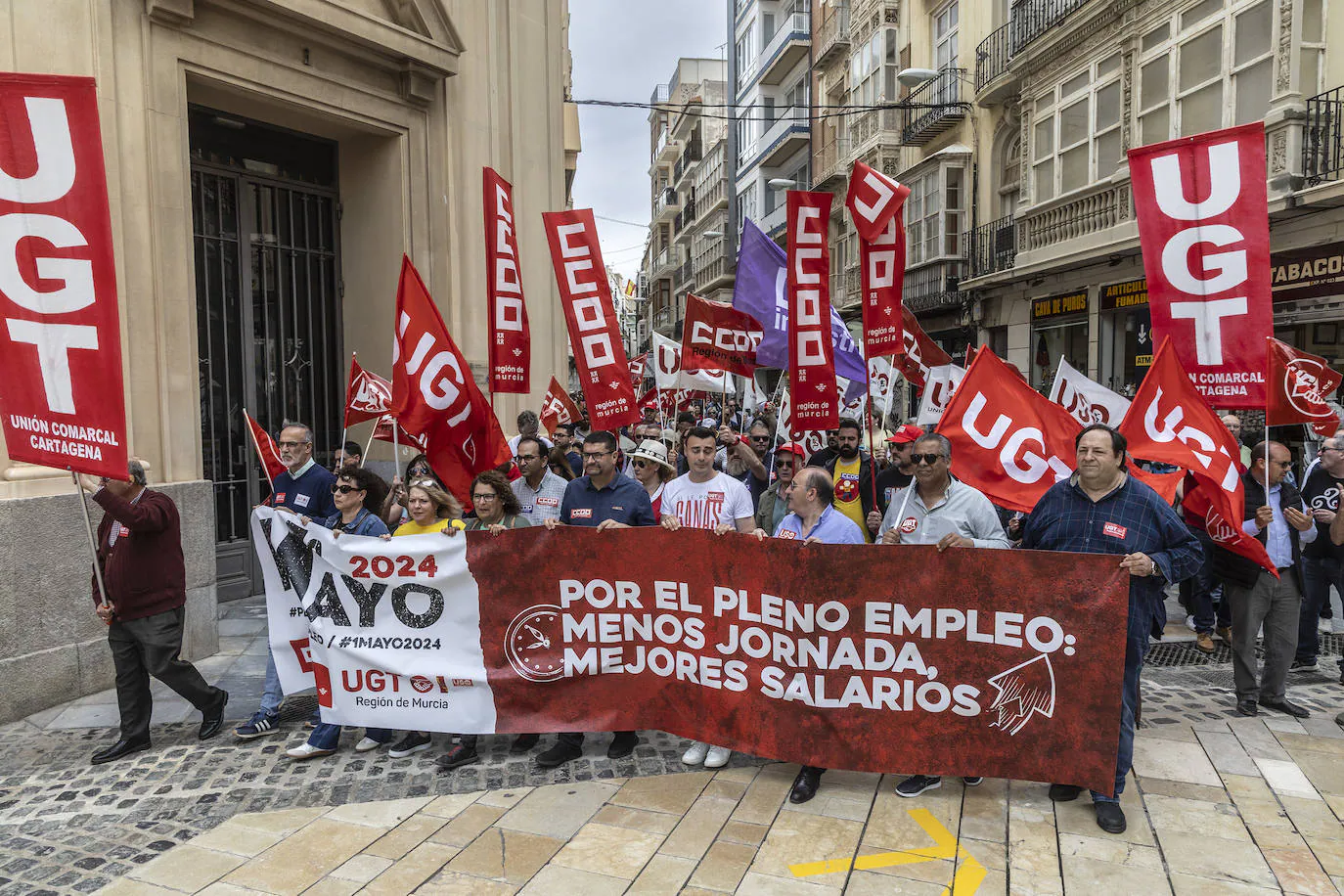 Manifestación del 1 de Mayo de 2024 en Cartagena, en imágenes | La Verdad