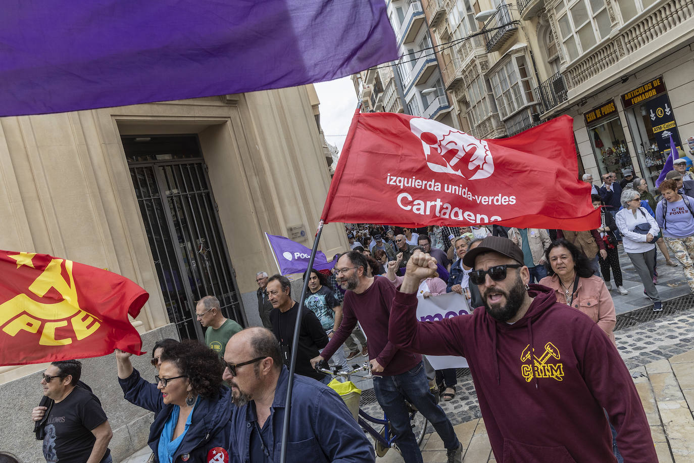 Manifestación del 1 de Mayo de 2024 en Cartagena, en imágenes