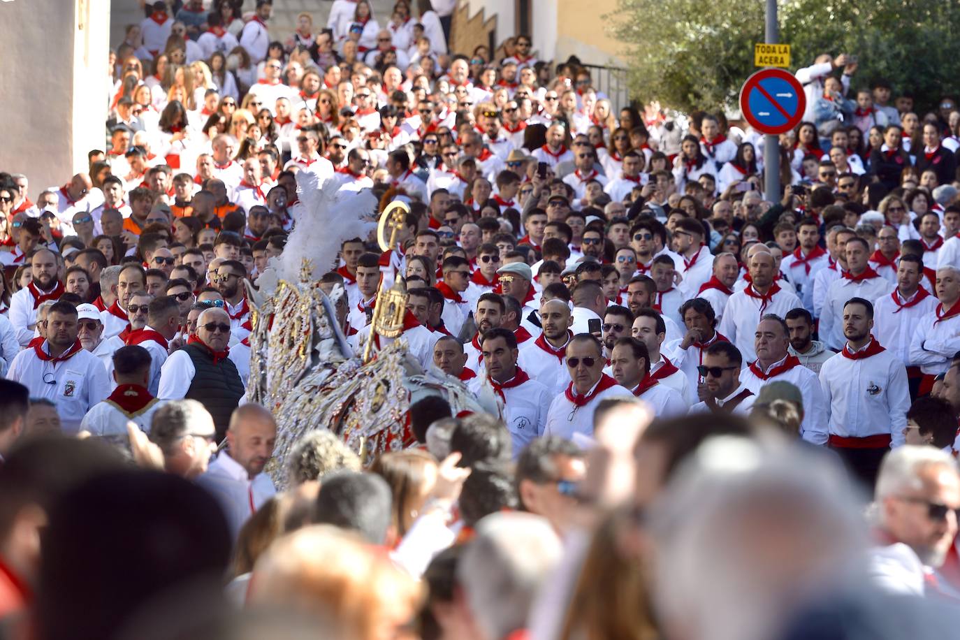 Las imágenes de la marea roja y blanca de los Caballos del Vino de Caravaca