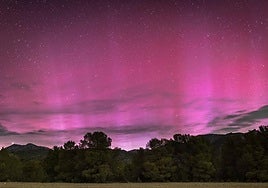 La aurora boreal, visible desde Archivel, en Caravaca.